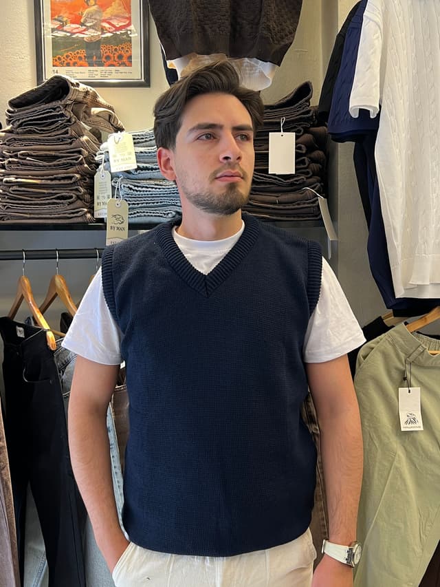 Blue sweater vest